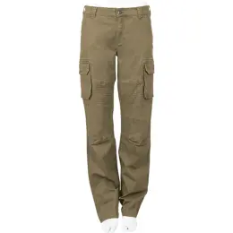 Ladies Heritage Cargo Trousers Khaki Front